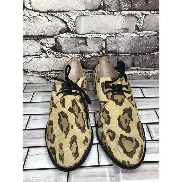 Penelope And Coco Leopard Print Suede Leather Oxfords Shoes Women Sz 10M US/41EU - Picture 13 of 16